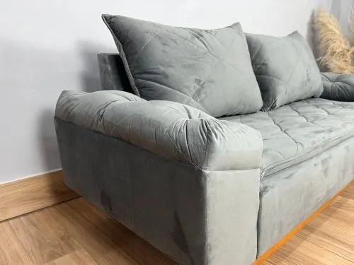 Sofá 3 lugares Berlim 2.00m - Cinza Veludo