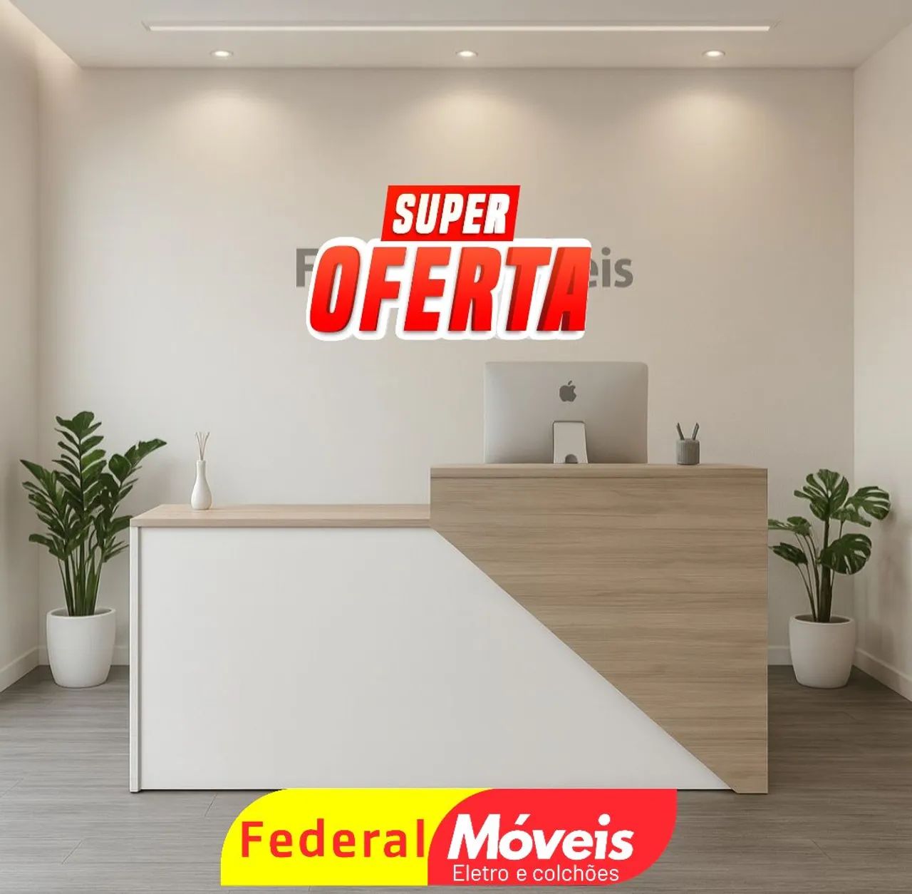 Balcão de Atendimento 0,93x1,71x0,61 - Perfeito para recepções e atendimento ao público!
