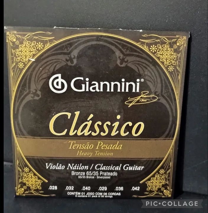 ENCORDOAMENTO GIANNINI VIOLÃO NYLON TENSÃO PESADA 