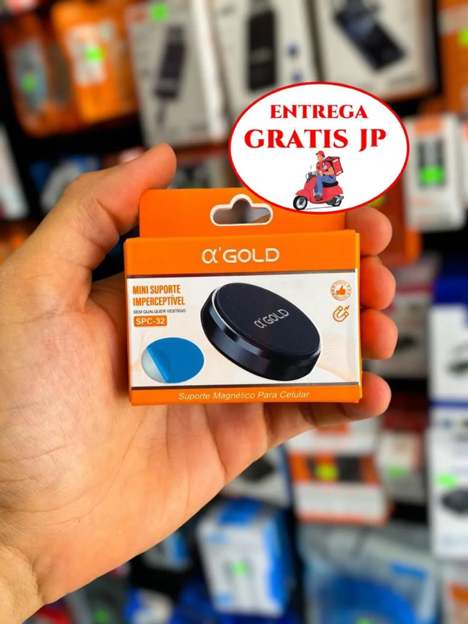 MINI SUPORTE DE CELULAR MAGNÉTICO GOLD SPC-32