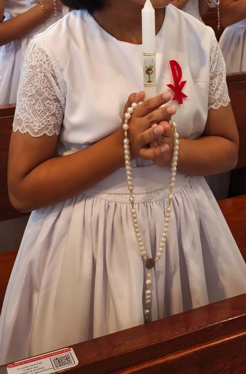 Vestido de primeira Eucaristia ou crisma Roupas Infantis