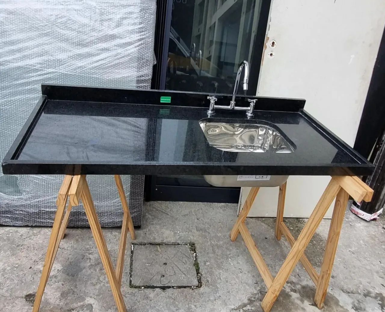 Pia de cozinha pedra São Gabriel com Cuba de aço inox  - Foto 2