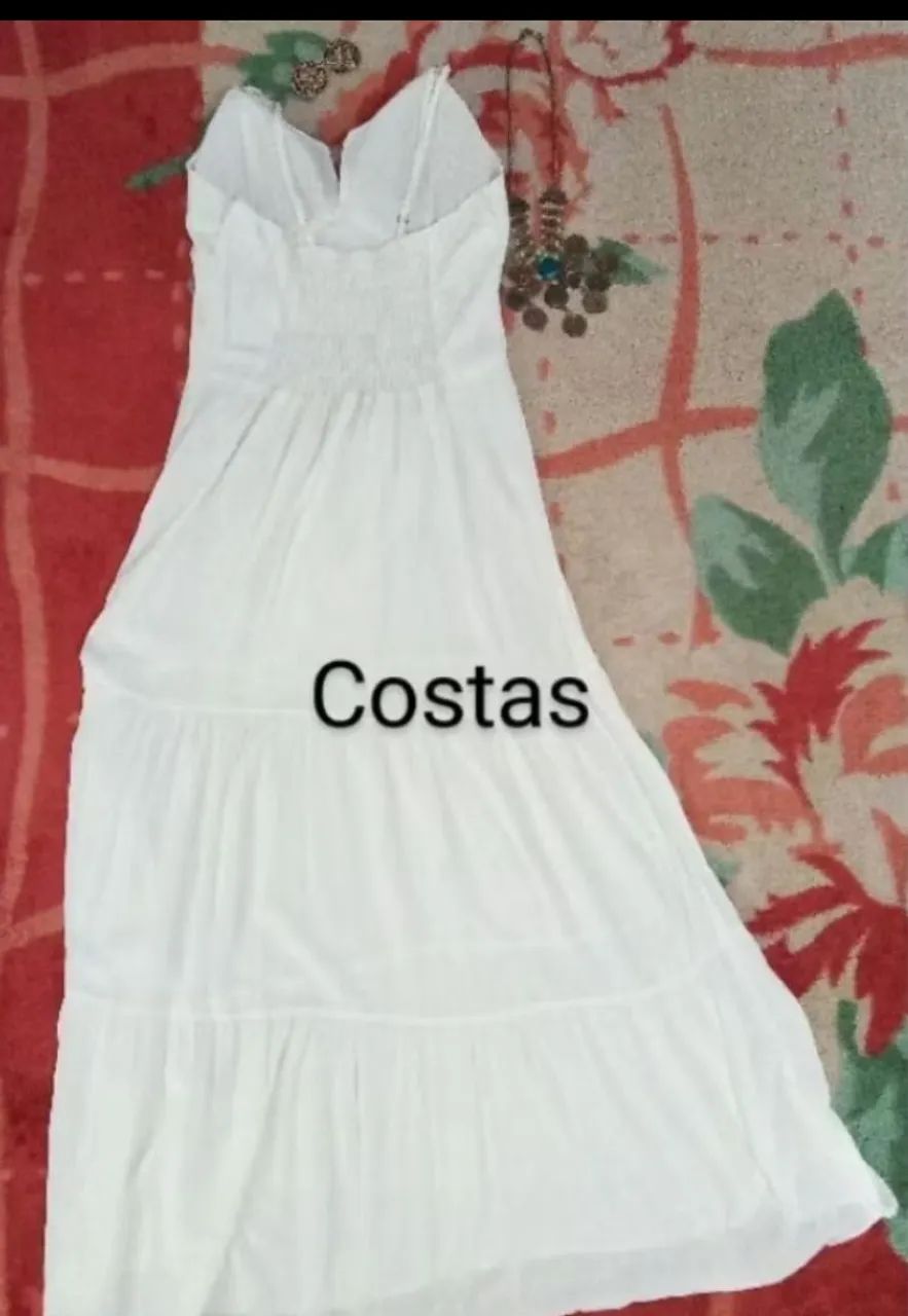 Vestido Longo Branco/ off white Tam M - Foto 2