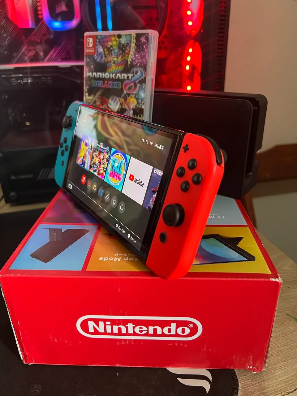 Nintendo Switch Oled Azul/Vermelho 64Gb - Foto 2