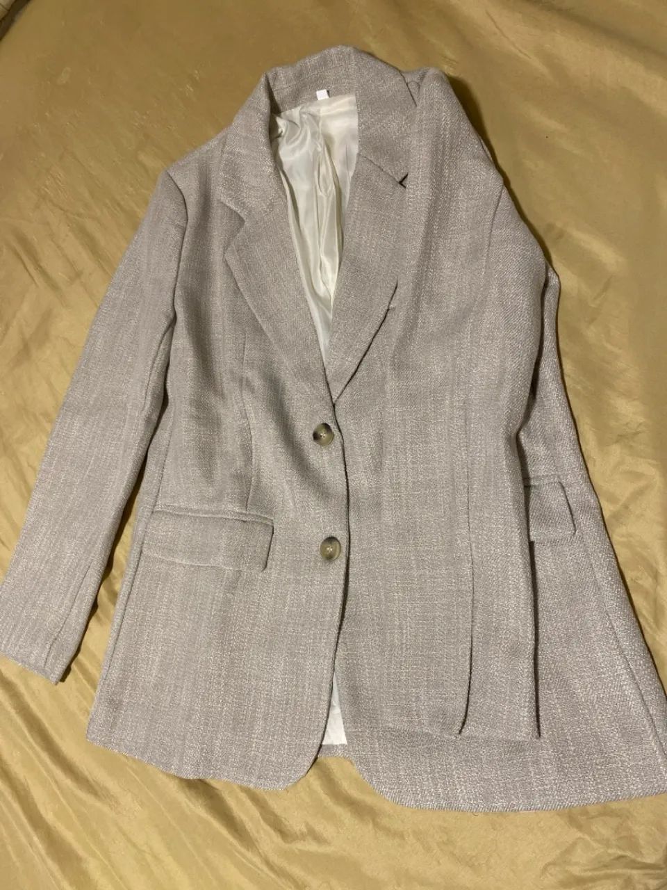 Blazer de lapela de manga comprida com ombreiras  - Foto 4