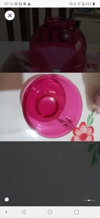 Jogo de Tigelas Tupperware Rosa - Foto 3