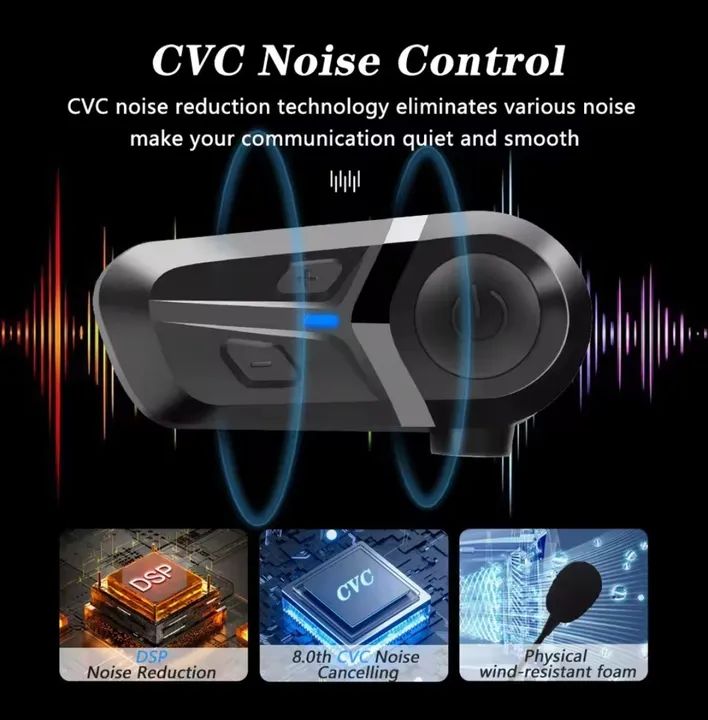 Fones De Ouvido Bluetooth 5.0 Para Capacete Com Microfone - Foto 2