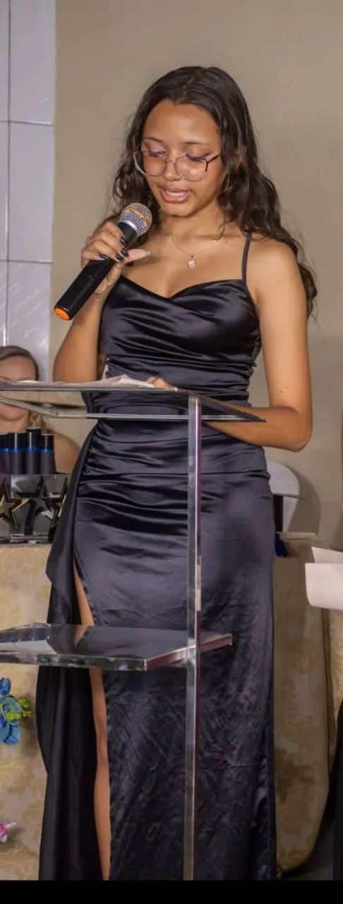 Vestido de cetim usado uma vez  - Foto 2