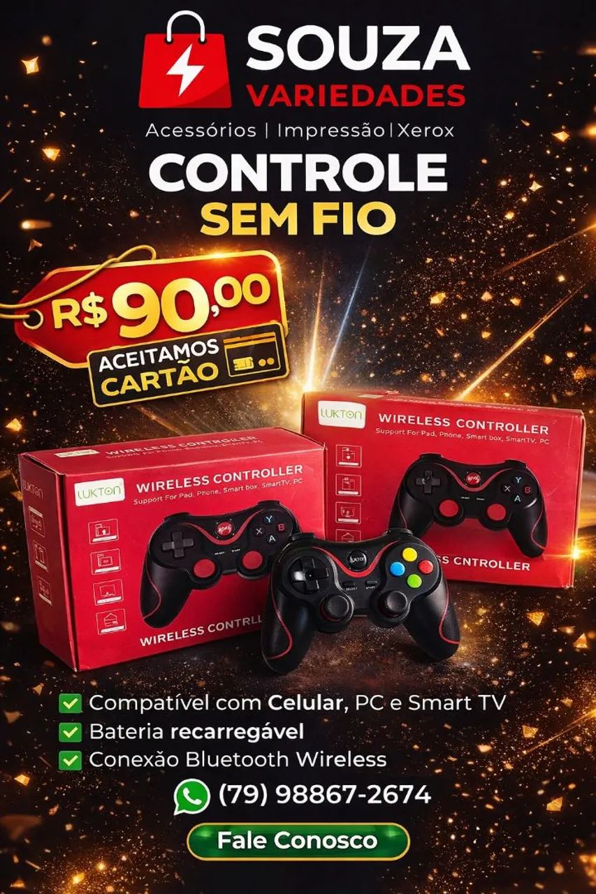 Controle Wireless para PC, Celular e Smart TV