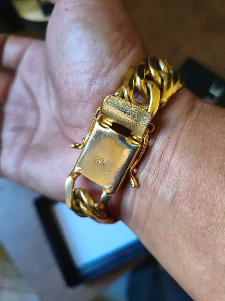 Pulseira Dourada Grossa - Foto 2