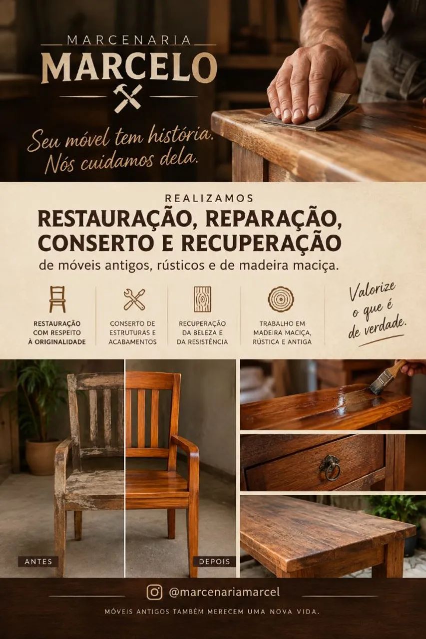 Conserto,  restauração,  recuperação e reparação de móveis 
