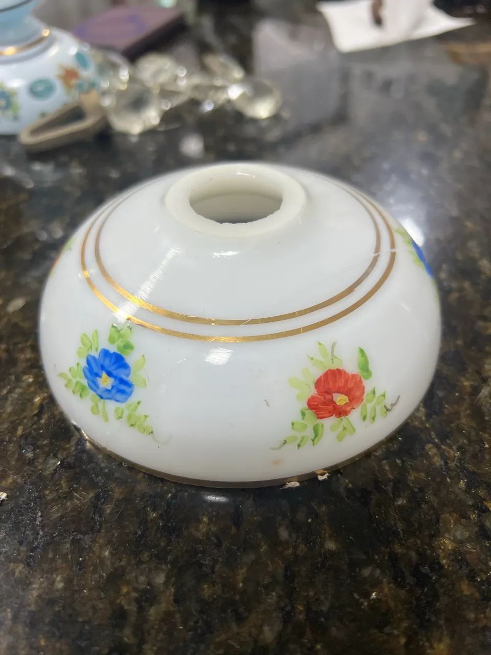 Lustre antigo de porcelana pintada  - Foto 4