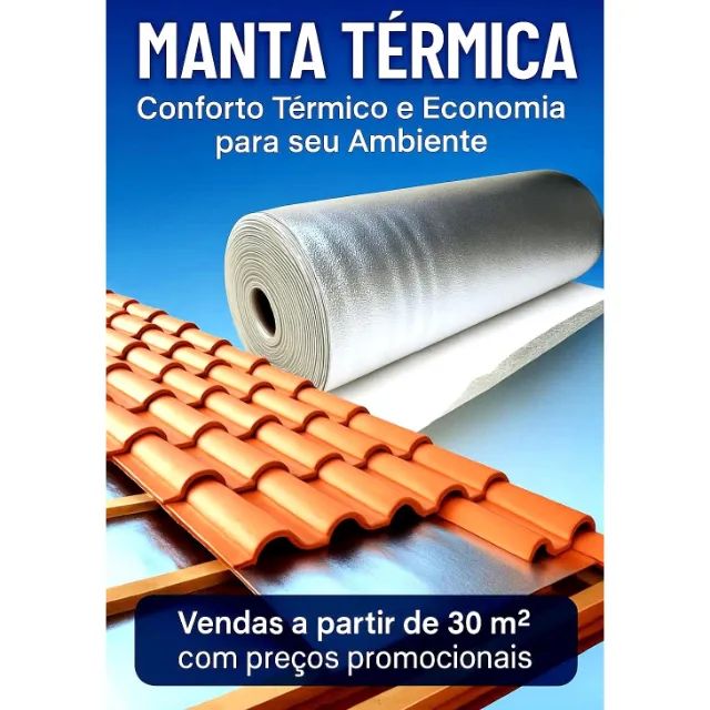 Manta térmica para telhados com espuma de polietileno + face refletora aluminizada