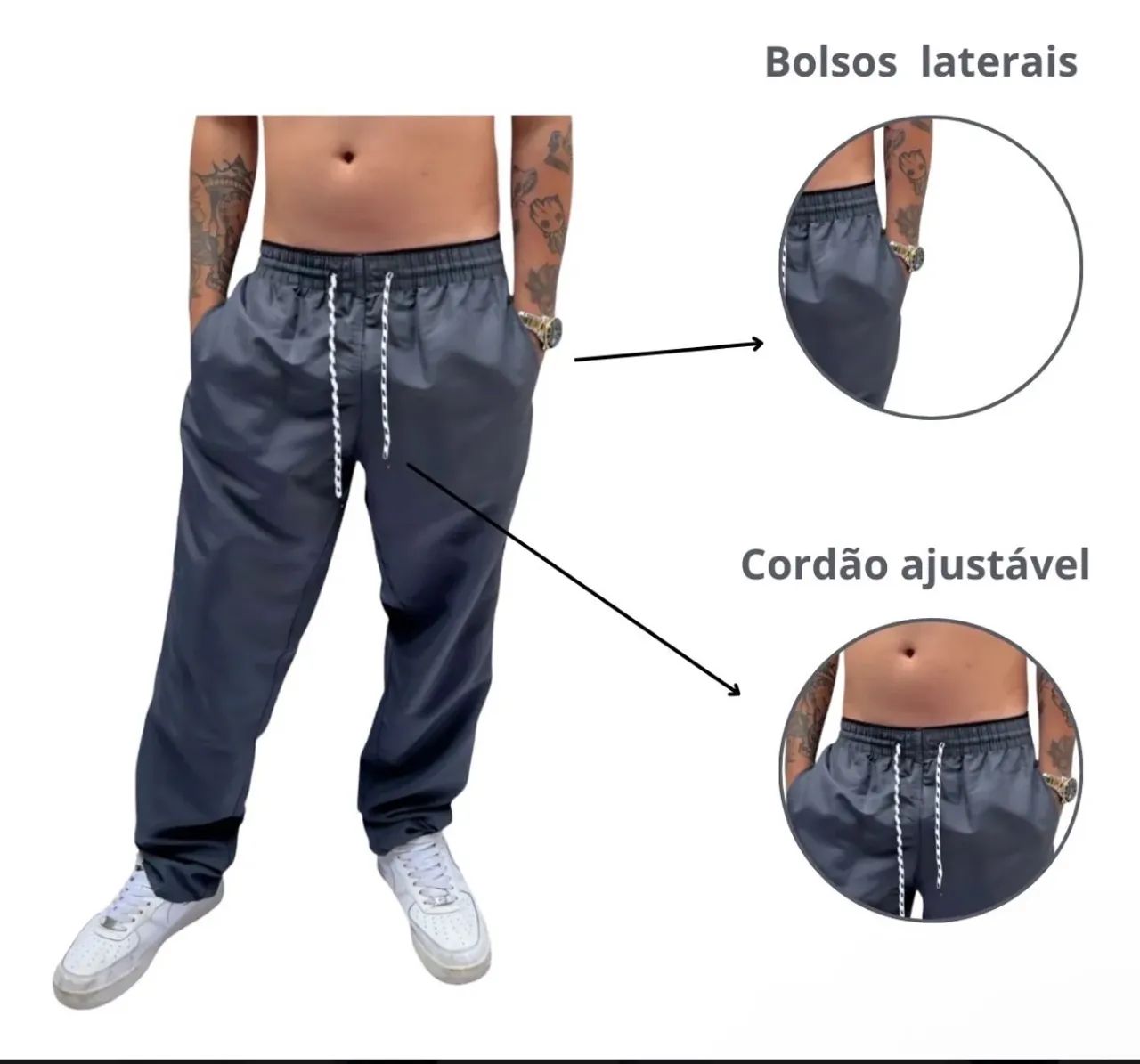 3 Calças Tectel (Azul/Cinza/Preta) - Foto 3