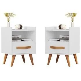Mesa Cabeceira Par Kratos Retro 1 Gaveta - (Oferta)! - Foto 4