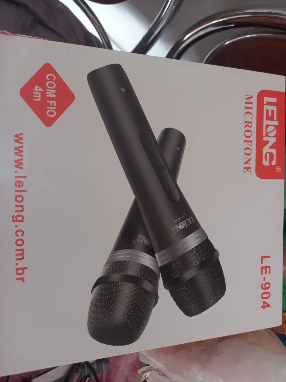 Microfone novo caixa