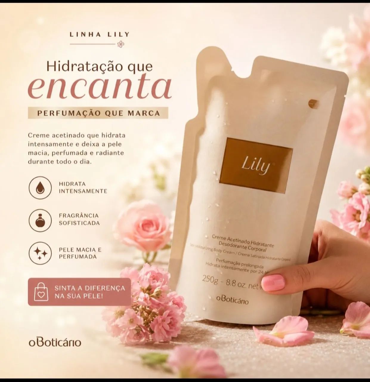 Refil do hidratante lili da o Boticário 