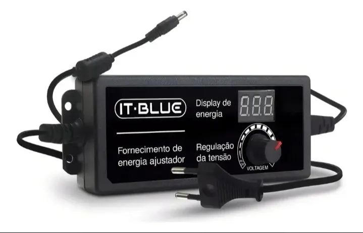 Fonte Universal Regulável IT-BLUE LE-0187 | 9V a 24V | 3A | Display Digital