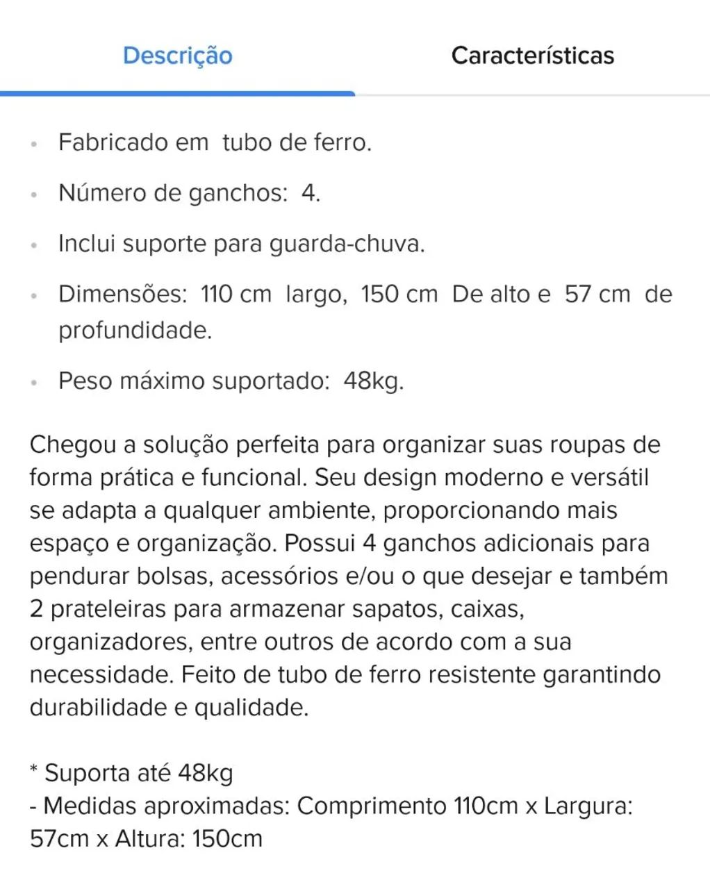 Arara para roupas  - Foto 2
