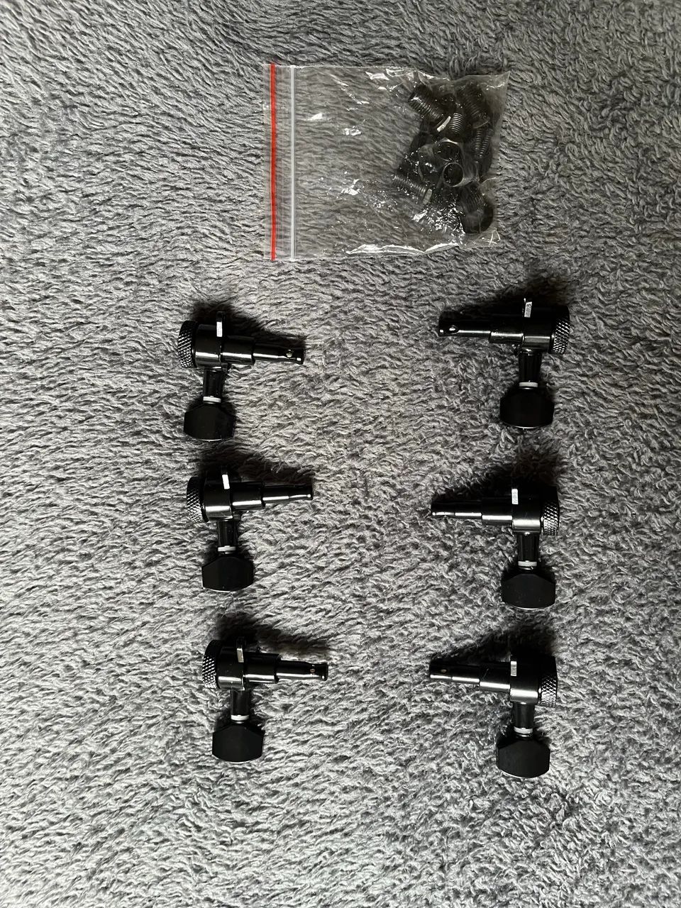 Tarraxas com Trava Preta 3+3 para Guitarra