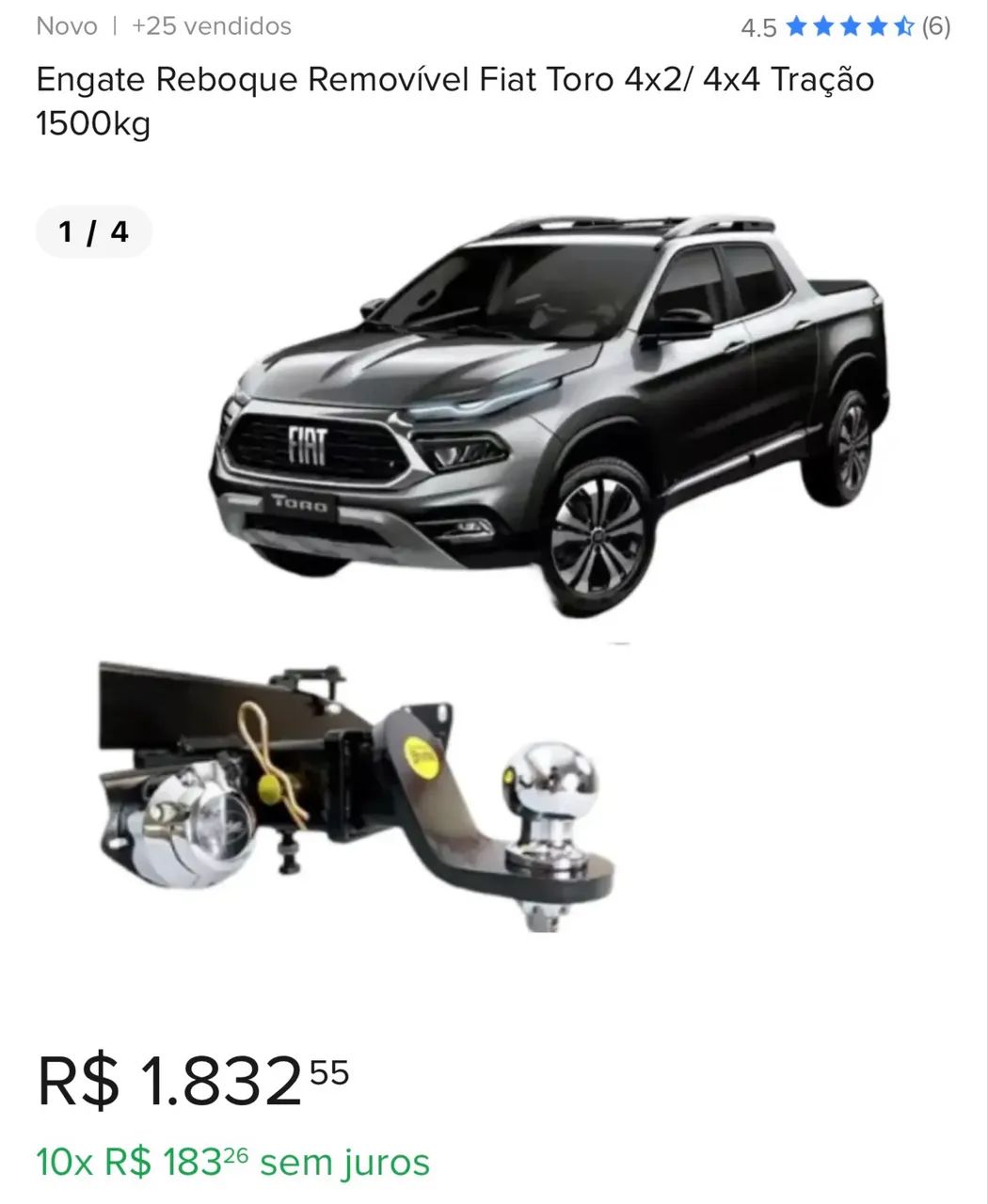 Engate Rebote Removível Fiat Toro