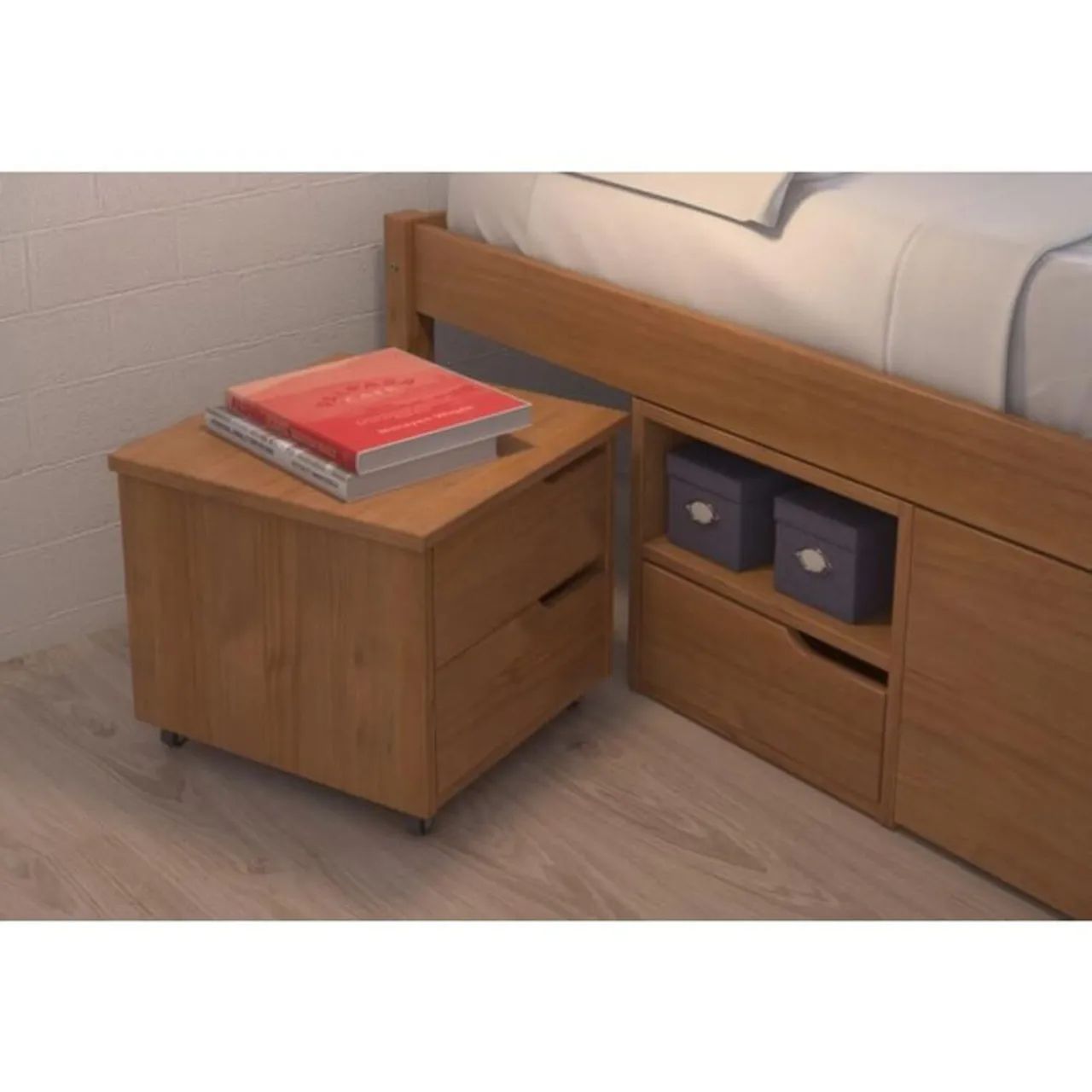 Cama de Solteiro Charm com 2 Gavetas e Nicho - Foto 3