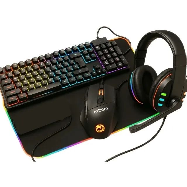 Kit Gamer RGB Completo Teclado + Mouse + Headset + Mousepad LED - Foto 2