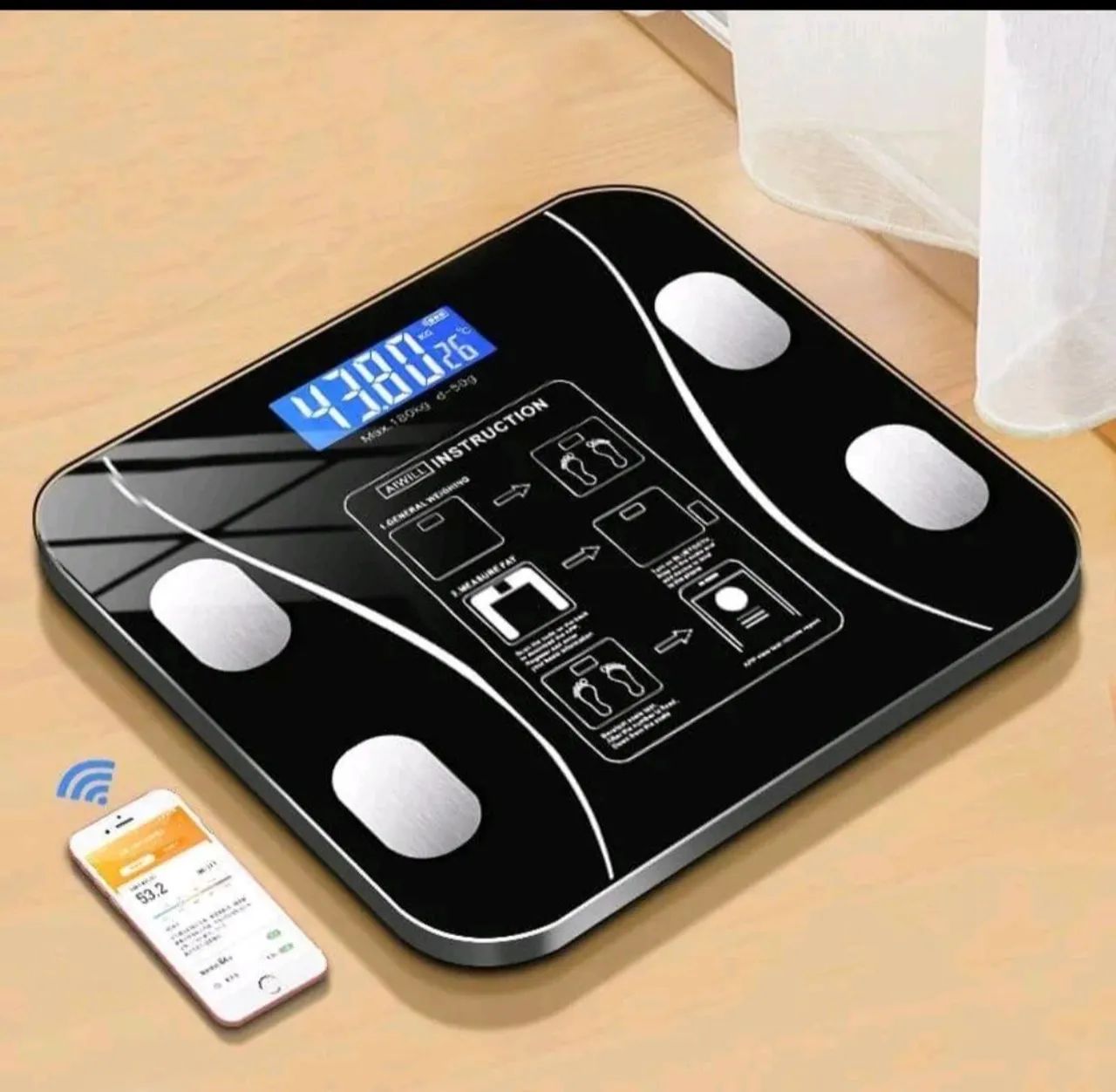 Balança Digital Com Aplicativo Medidora Corporal Bioimpedância até 180kg - Foto 2