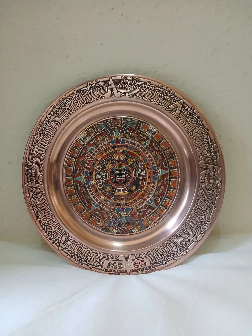  prato de parede mexicano com calendário azteca 