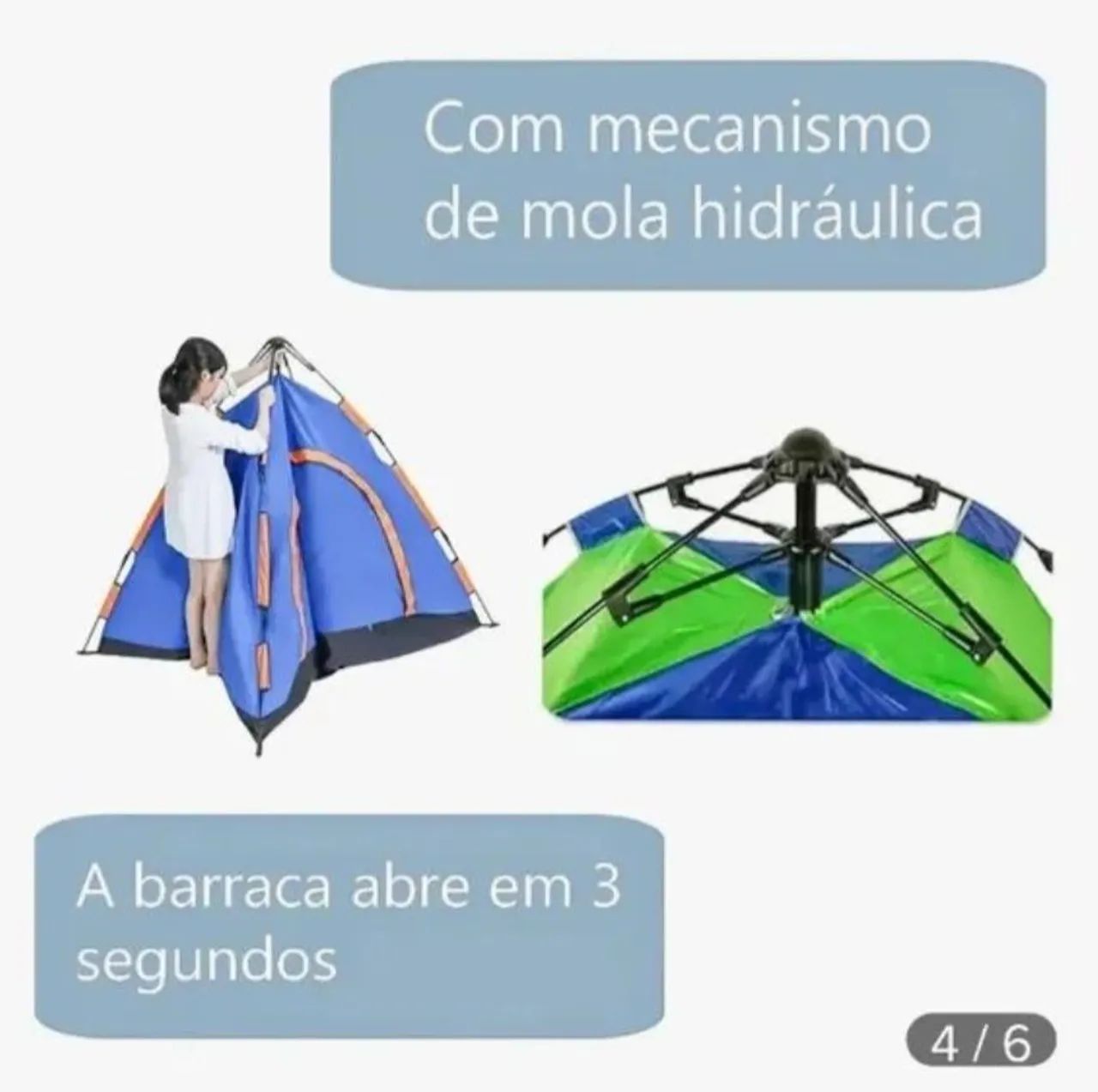Barraca de camping para 2 pessoas semi automática - Foto 2