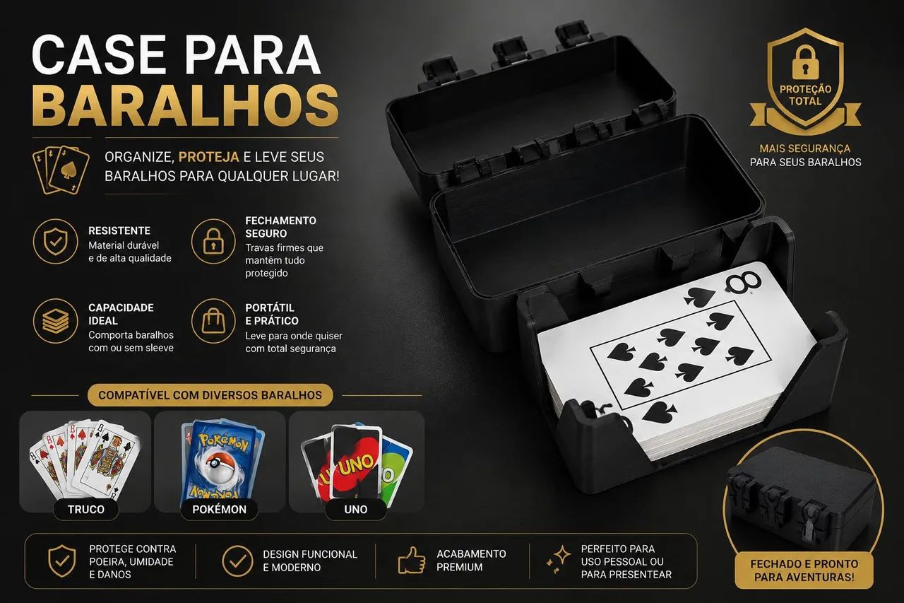 Case para baralho em impressão 3D