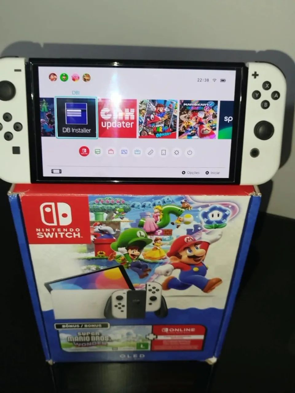 Nintendo Switch OLED desbloqueado com Pro Controller e case de proteção - Foto 2