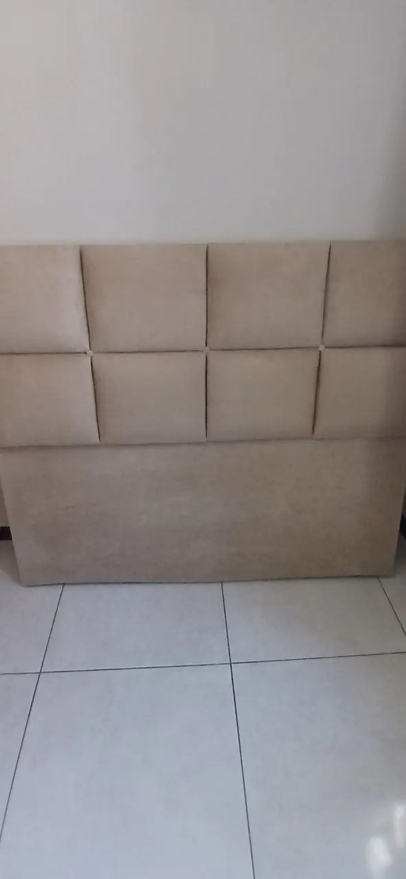 Cabeceira cama casal em suede - Foto 4