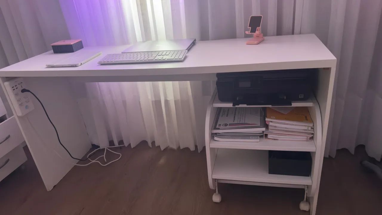 mesa estudo com criado mudo  - Foto 4