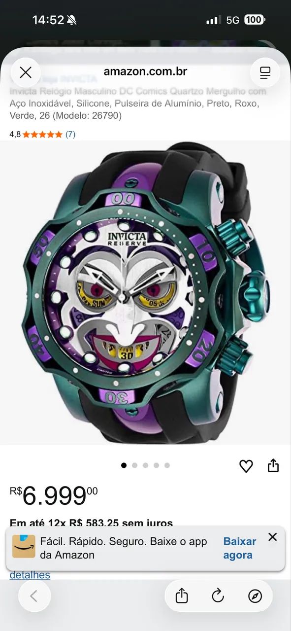 Relógio invicta jocker  - Foto 5