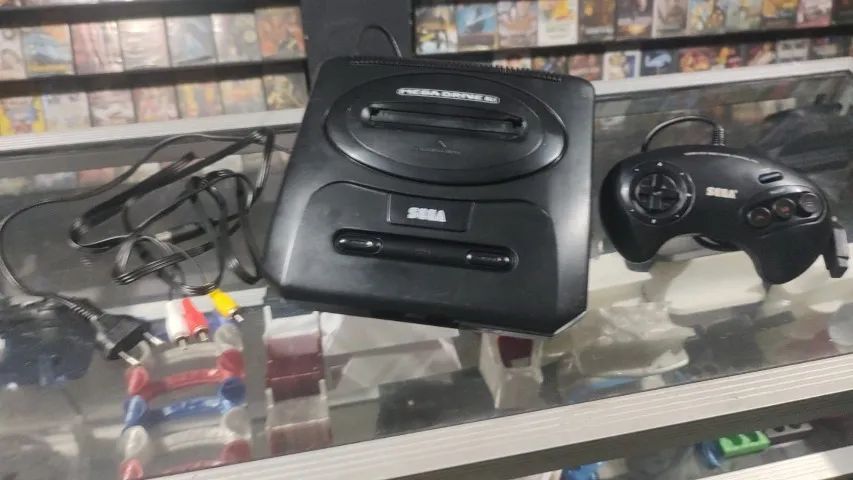 MEGA DRIVE 3 TEC TOY COM ENTRADA PRA SEGA CD 1 CONTROLE ORIGINAL 2 JOGOS E CABOS - Foto 2