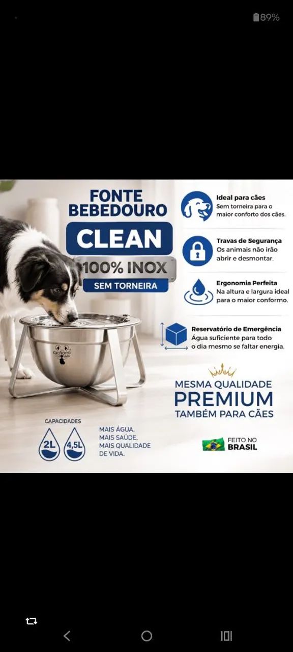 Fonte bebedouro para cães e gatos
