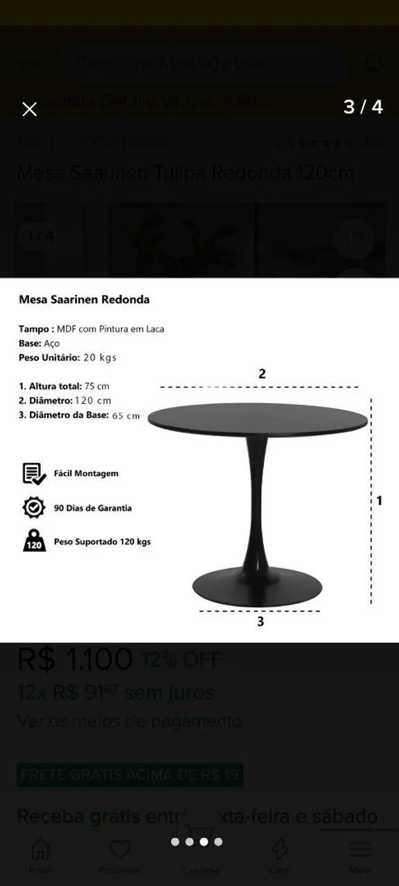 Mesa redonda estilo Saarinen64962185984643125