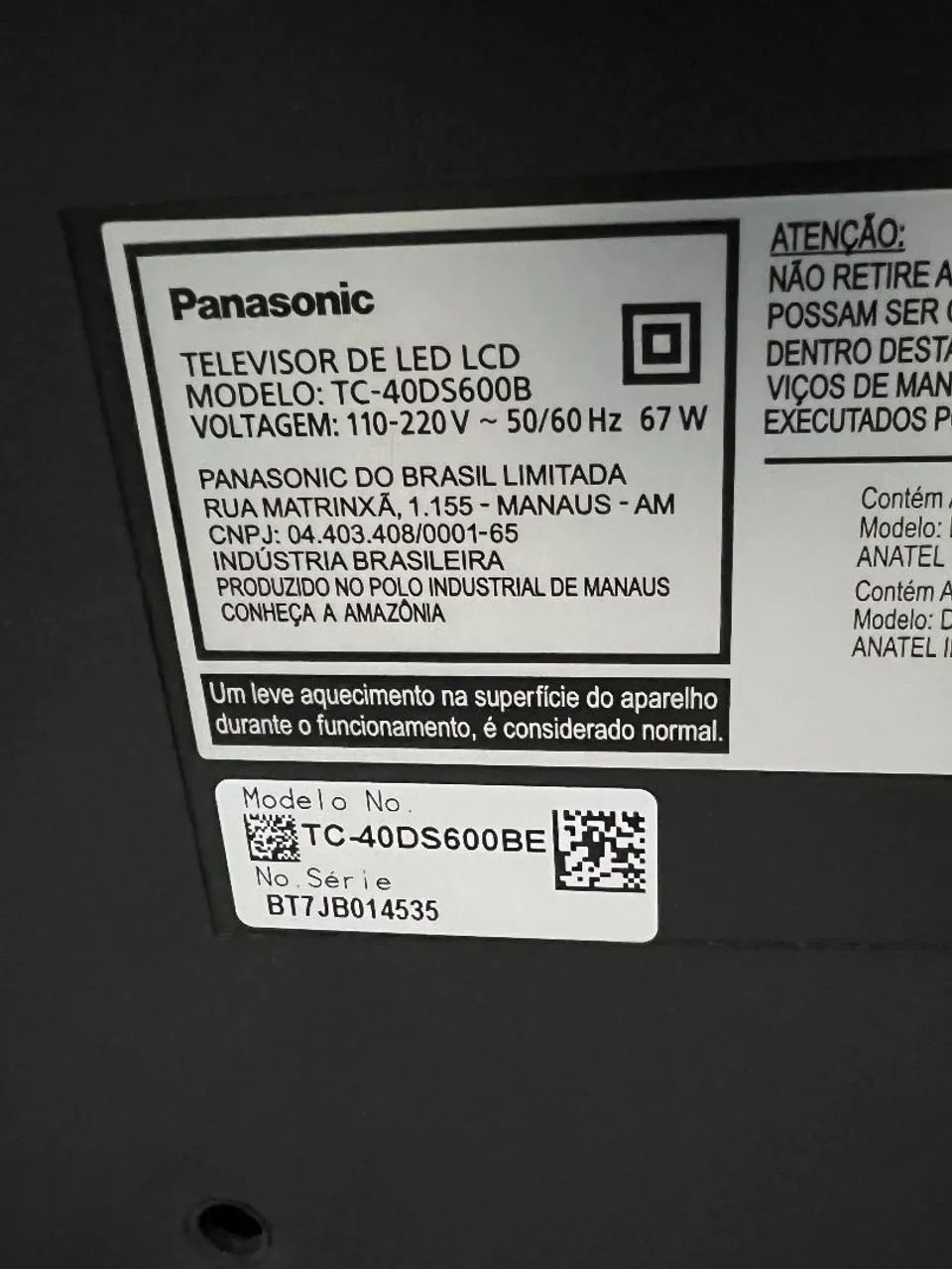 TV PANASONIC 40? LED FULL HD - TC-40DS600B  - Foto 3
