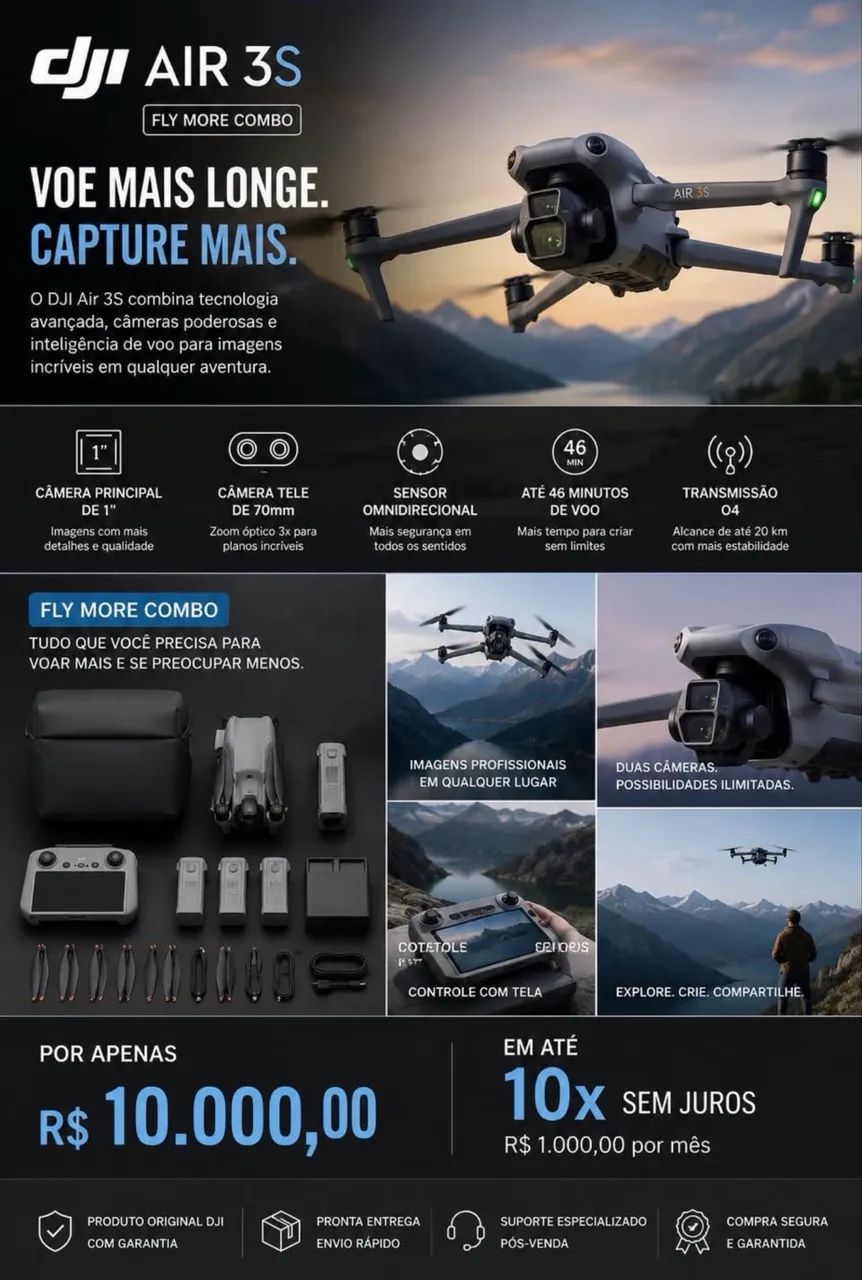 Dji air3s combo Fly more