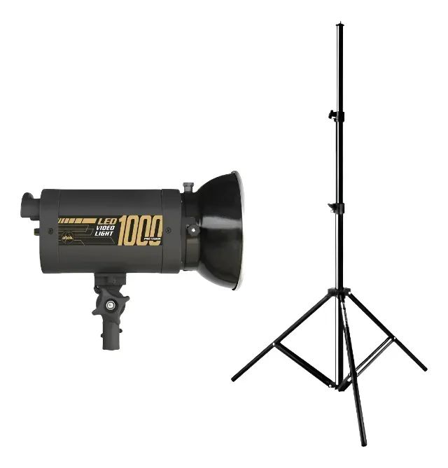 Kit 01 Iluminador Video Led 1000 Atek 127/220v Branco-frio e 01 Tripé Mini Black - Foto 3