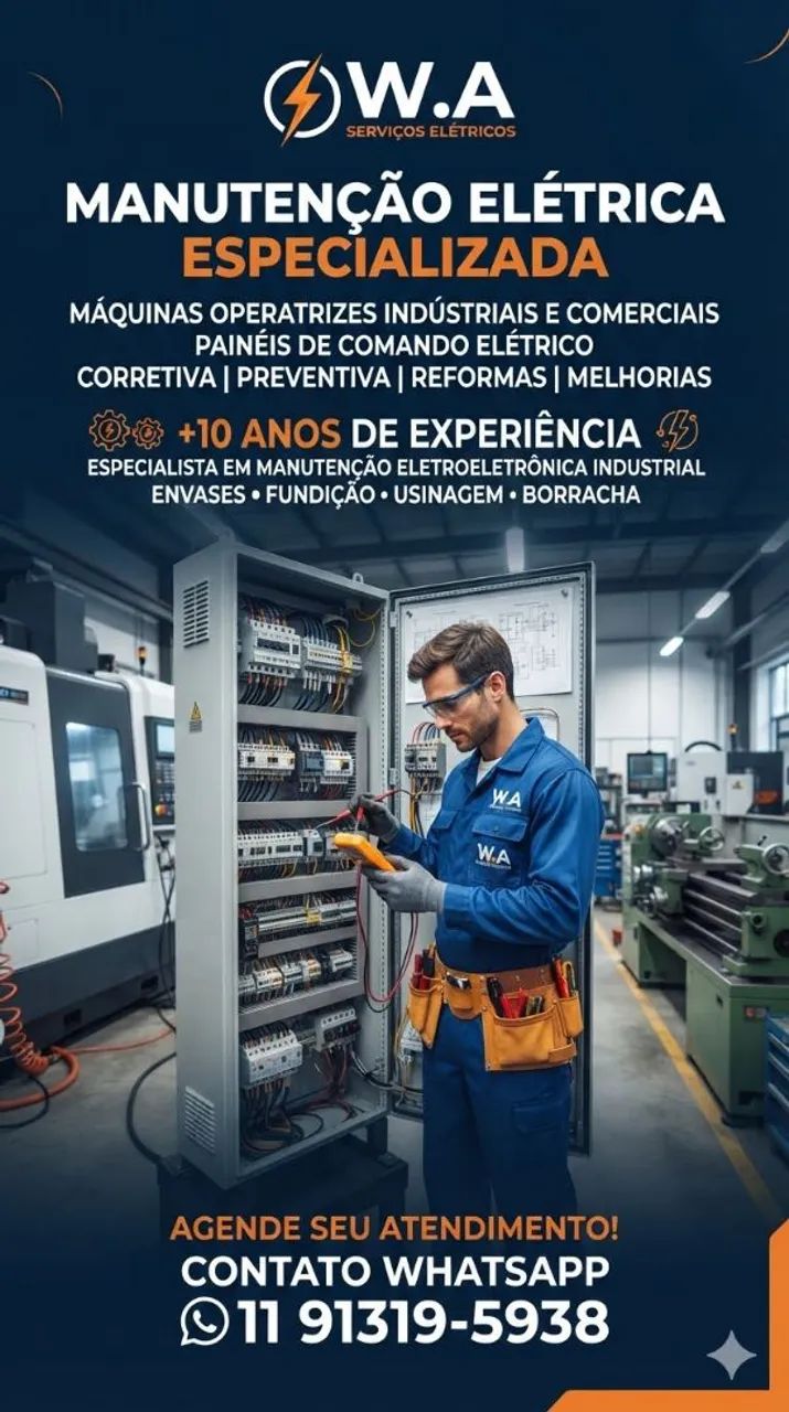 Manutenção elétrica industrial e comercial 