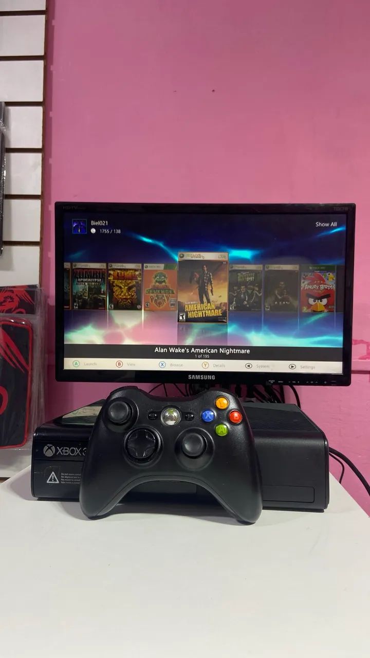 Xbox 360 rgh com 100 jogos 