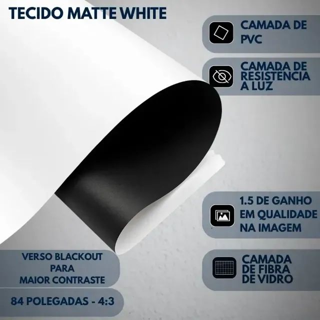 Tela Elétrica De Projeção Retrátil 84 Polegadas Formato 4:3 - Foto 2