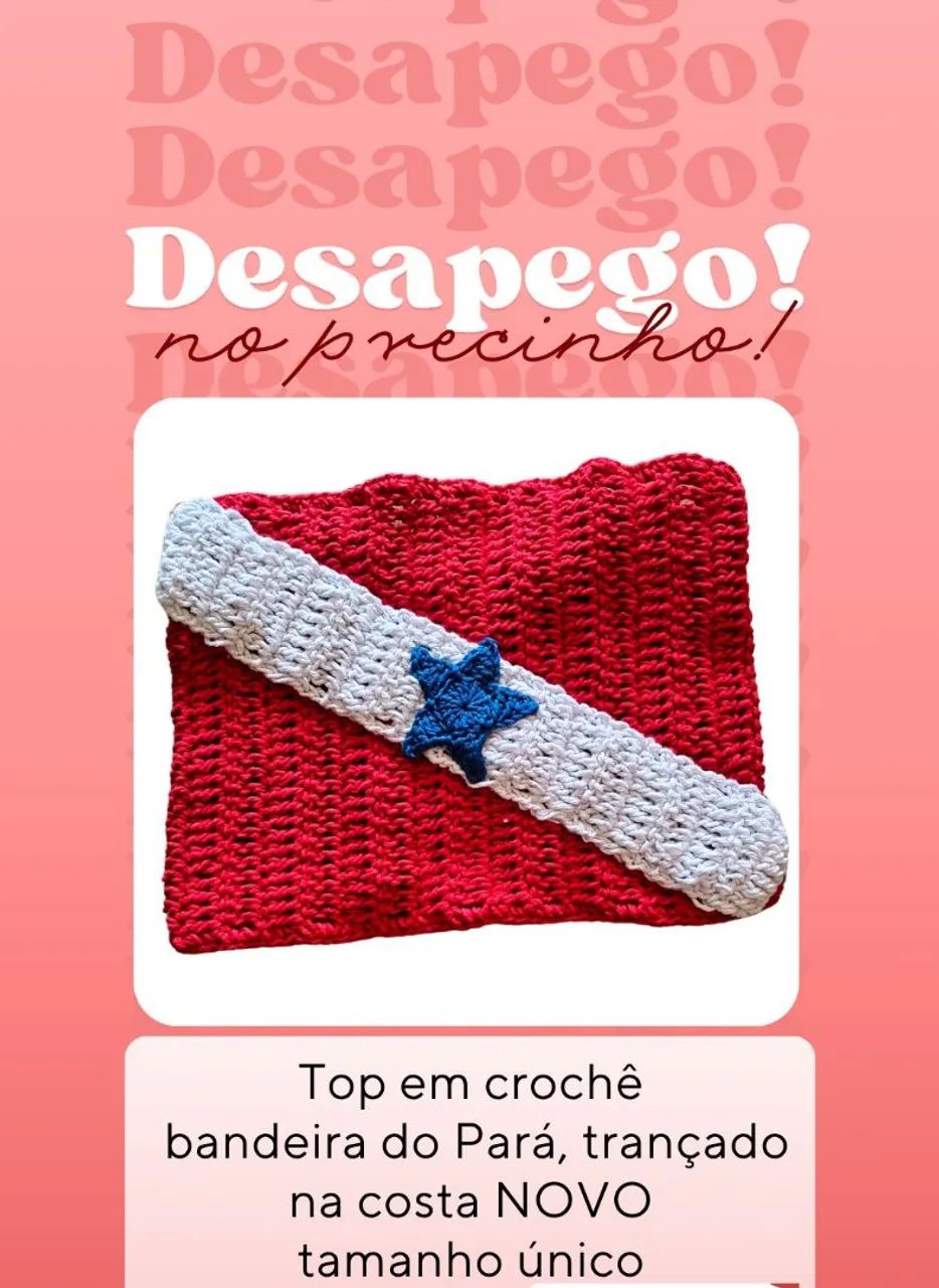 Top em Crochê Bandeira do Pará 