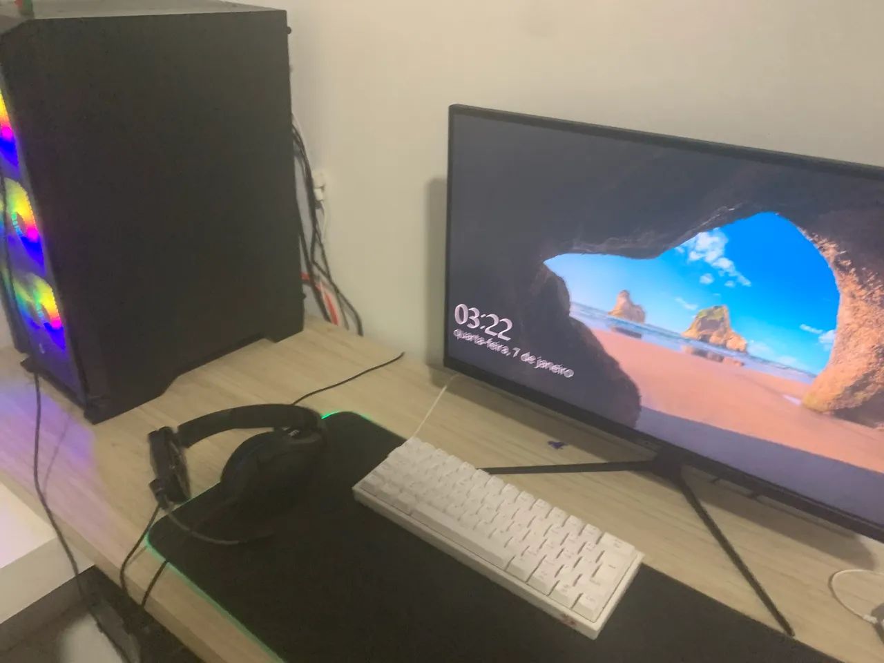 PC GAMER COMPLETO/ PC/MONITOR/TECLADO/MOUSE/FONE E ETC (USADO)