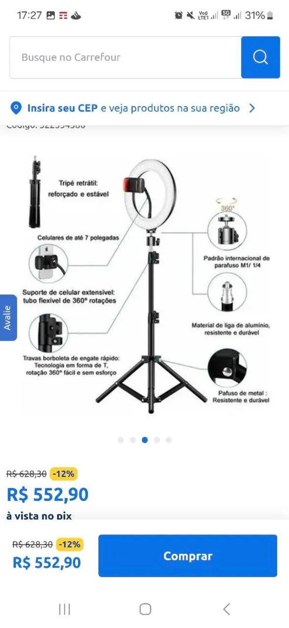 Ring Light Led Tomate MLG 048A  - Foto 5