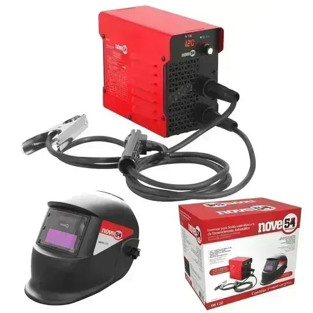 Inversora Solda 120A Bivolt IM 120 com Máscara Escurecimento Automático Nove54
