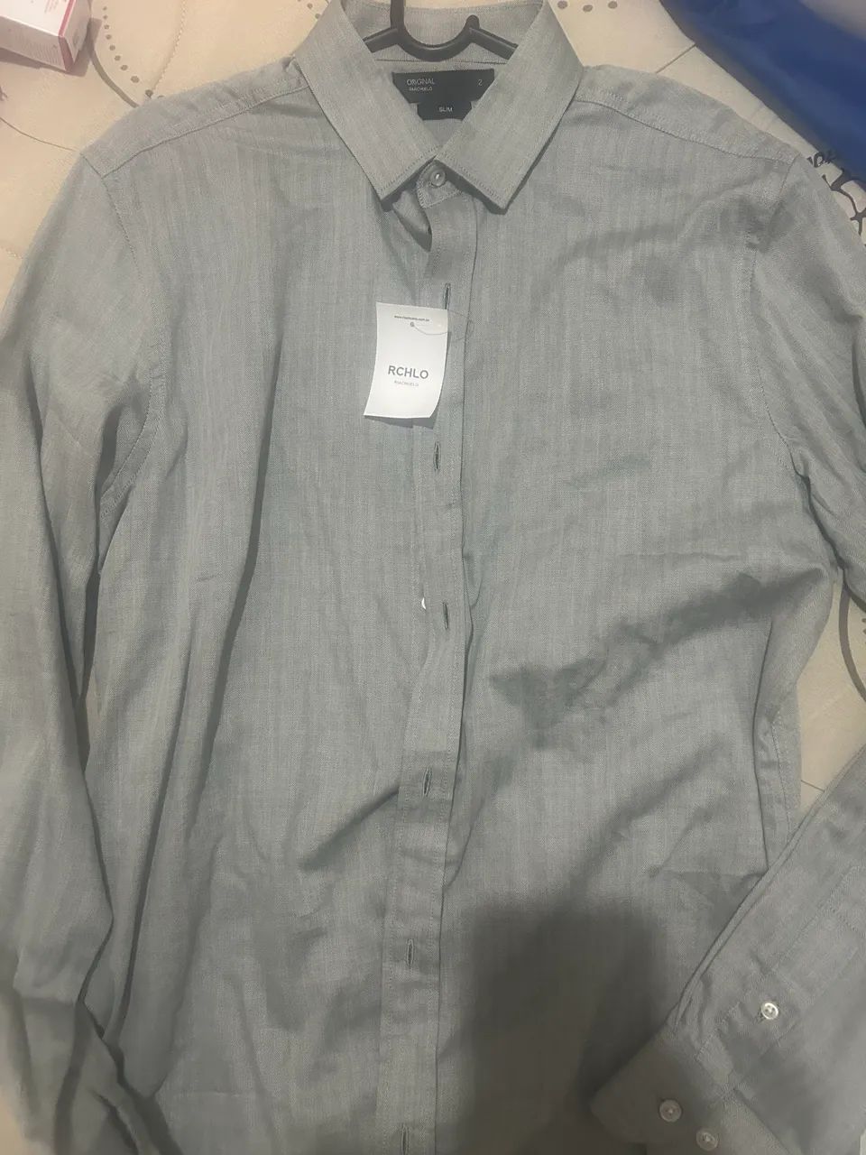 camisa manga longa, cinza. Nova. Nunca usada.
