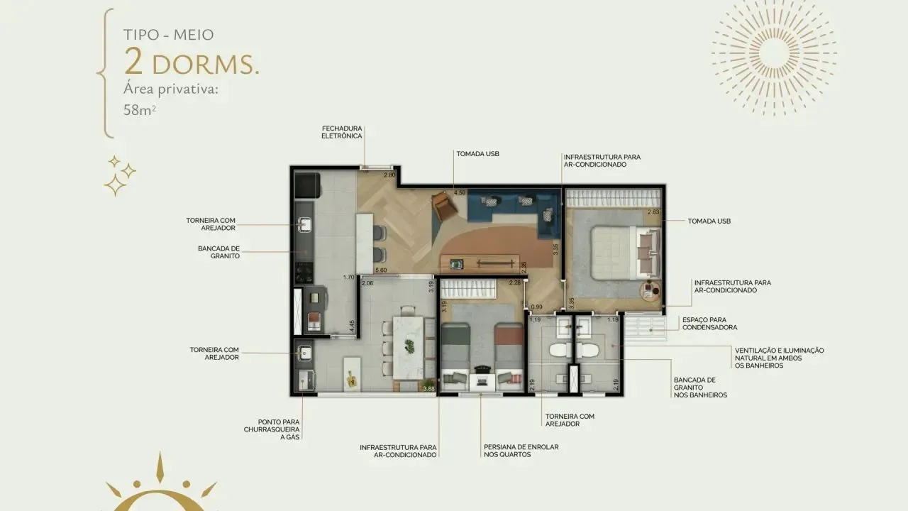 PLANTA 58m²